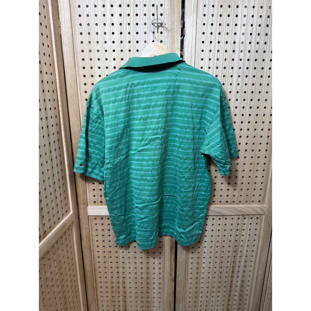 Nike Tiger Woods Collection Mens Green Striped Short Sleeve Golf Polo Shirt M - Picture 4 of 4